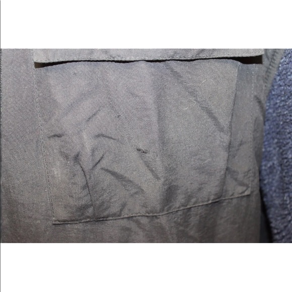 Timberland Men Windbreaker Jacket Large Black W Blue Fur Lining Winter - Picture 4 of 13